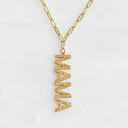 MAMA Drop Pendant Necklace – Edgy & Chic