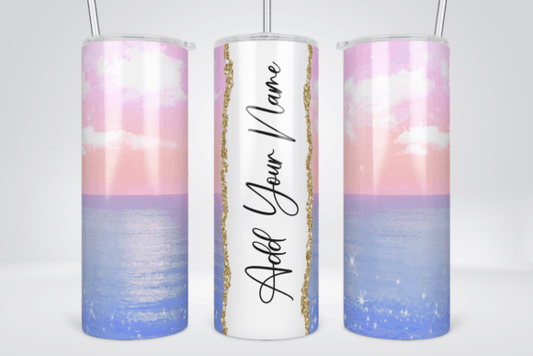 Pink Sky Ocean – Personalized 20 oz Tumbler