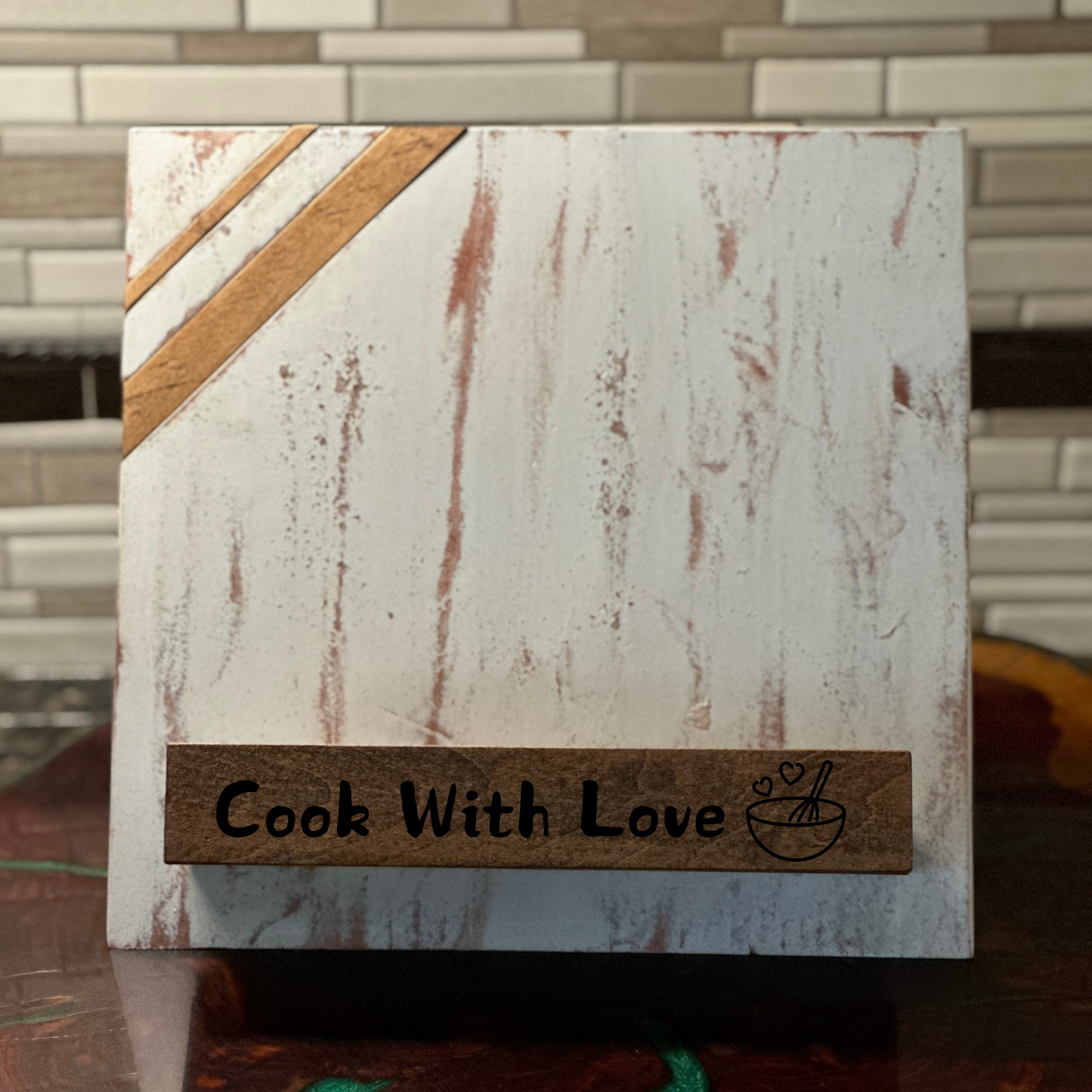 Customizable Wooden Recipe Stand