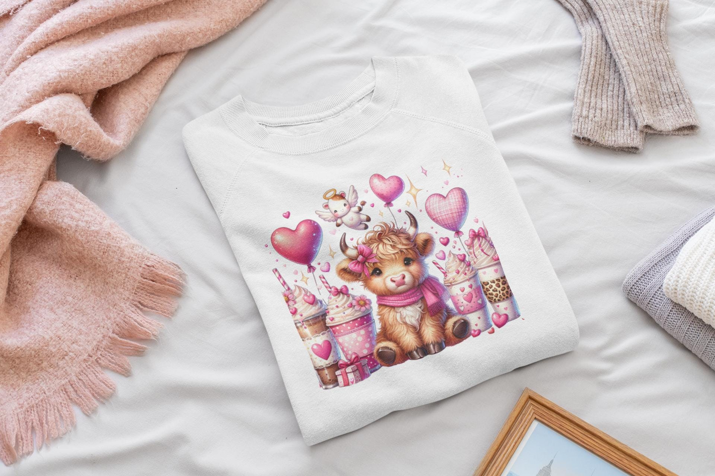 Baby Highland Cow Valentine’s Sweatshirt