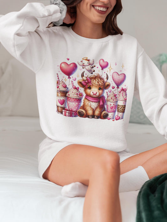 Baby Highland Cow Valentine’s Sweatshirt