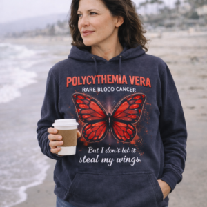 Polycythemia vera butterfly hoodie awareness graphic